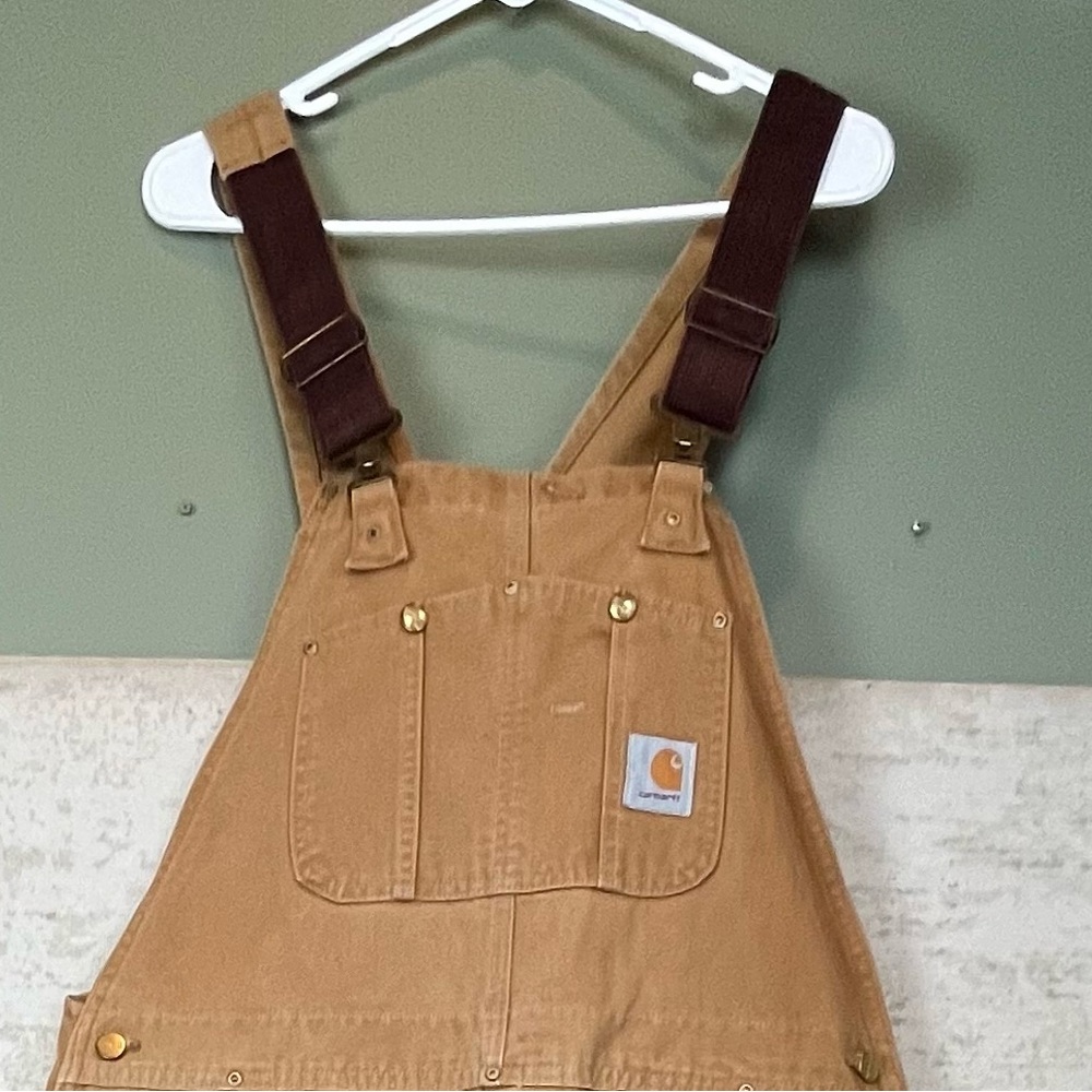 Vintage Mens Carhartt Double Knee Duck Canvas Bib Overalls - Picture 16 of 16
